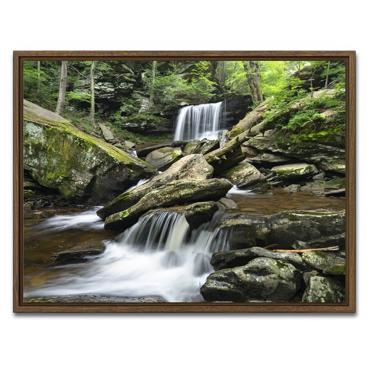 AUTO-MOCKUP WHITE | Crossed Streams | 1 Piece | Walnut Framed Canvas | group=4x3