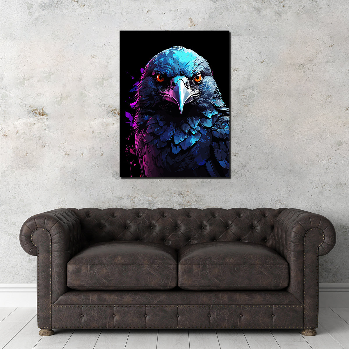 Crow Animal Colorful Wall Art