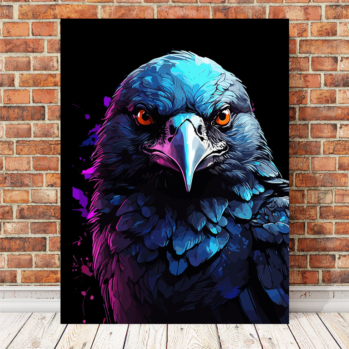 Crow Animal Colorful Wall Art