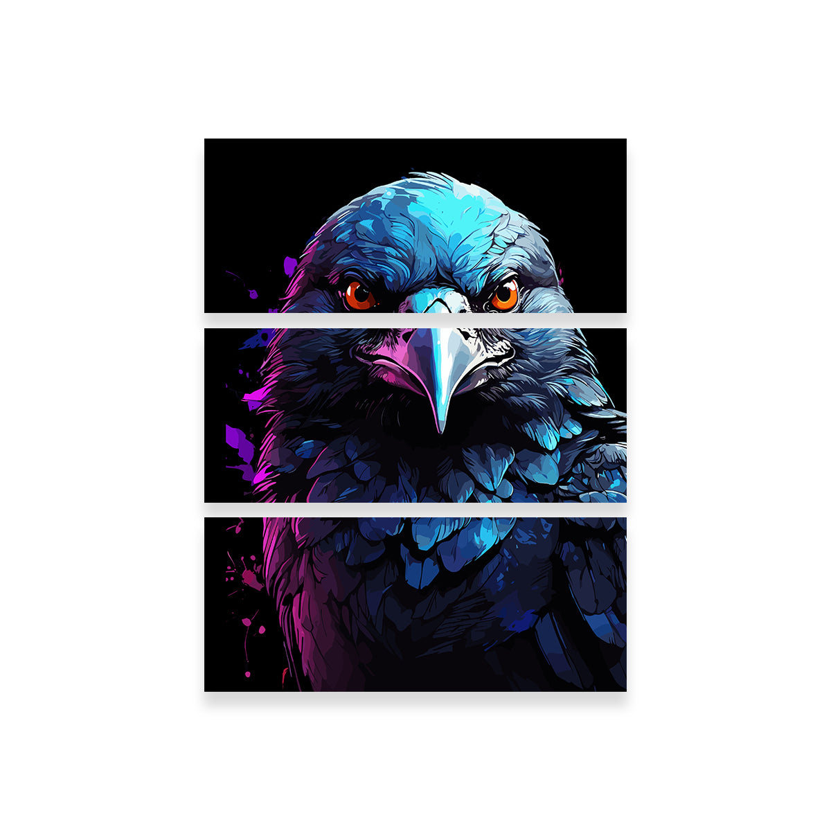 Crow Animal Colorful Wall Art