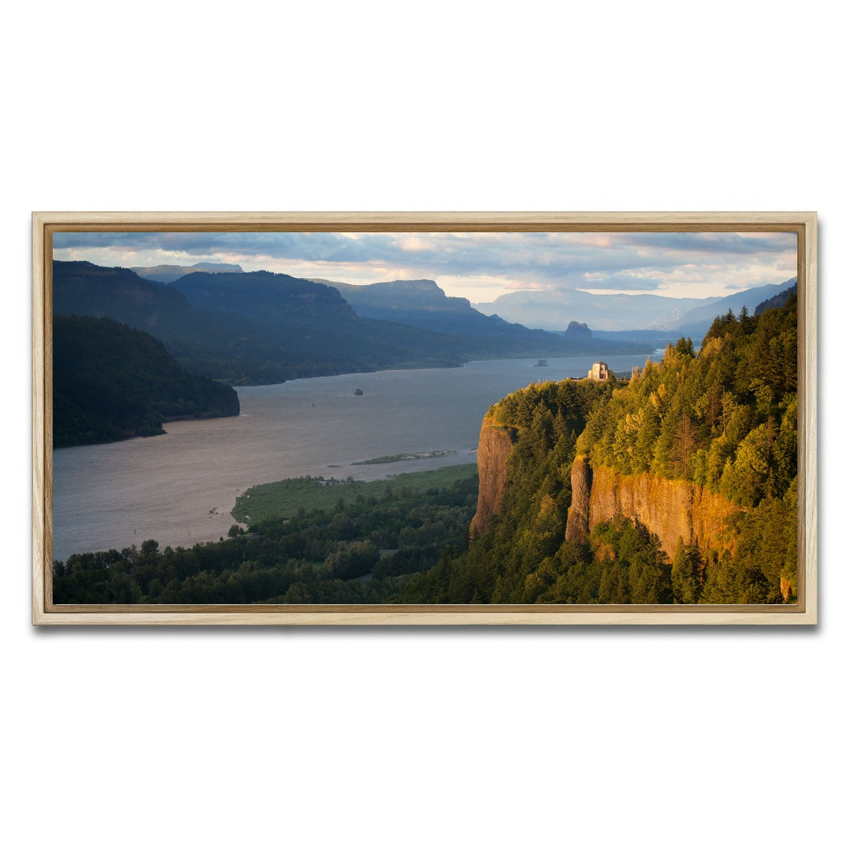AUTO-MOCKUP WHITE | Crown Point - Columbia river Gorge | 1 Piece | Natural Framed Canvas | group=2x1
