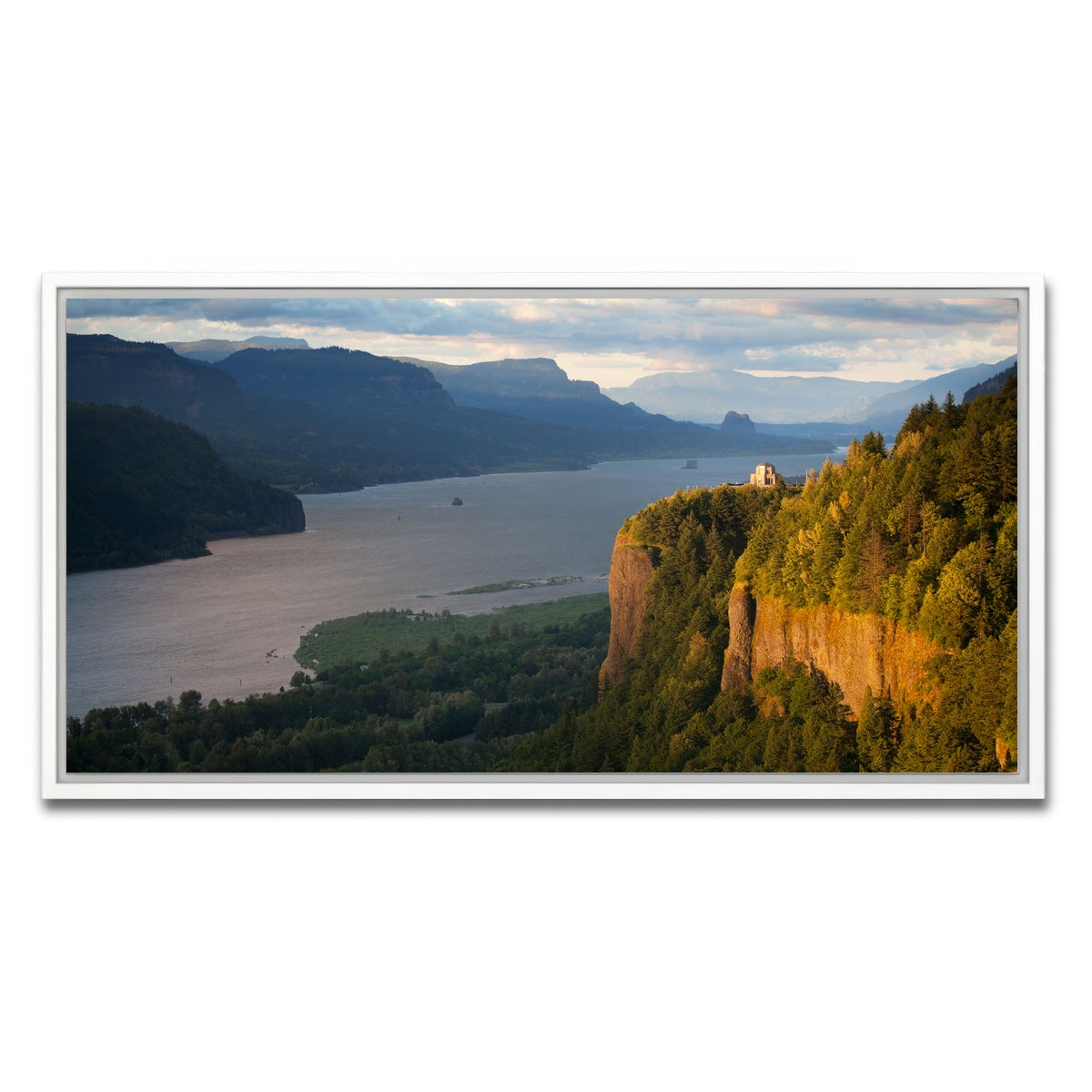 AUTO-MOCKUP WHITE | Crown Point - Columbia river Gorge | 1 Piece | White Framed Canvas | group=2x1