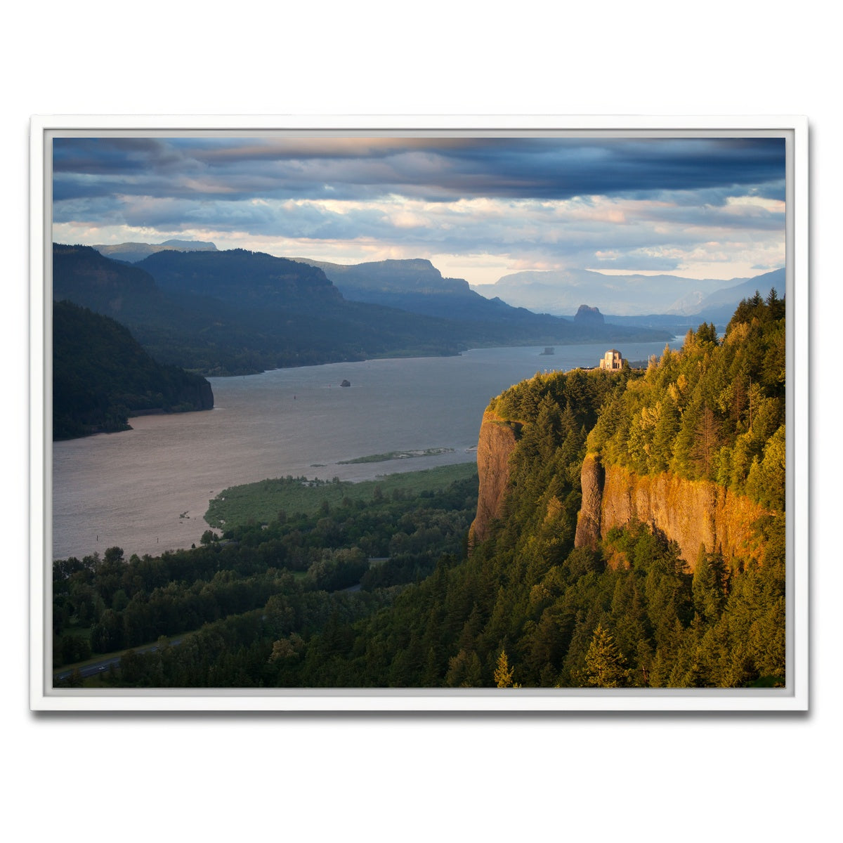 AUTO-MOCKUP WHITE | Crown Point - Columbia river Gorge | 1 Piece | White Framed Canvas | group=4x3