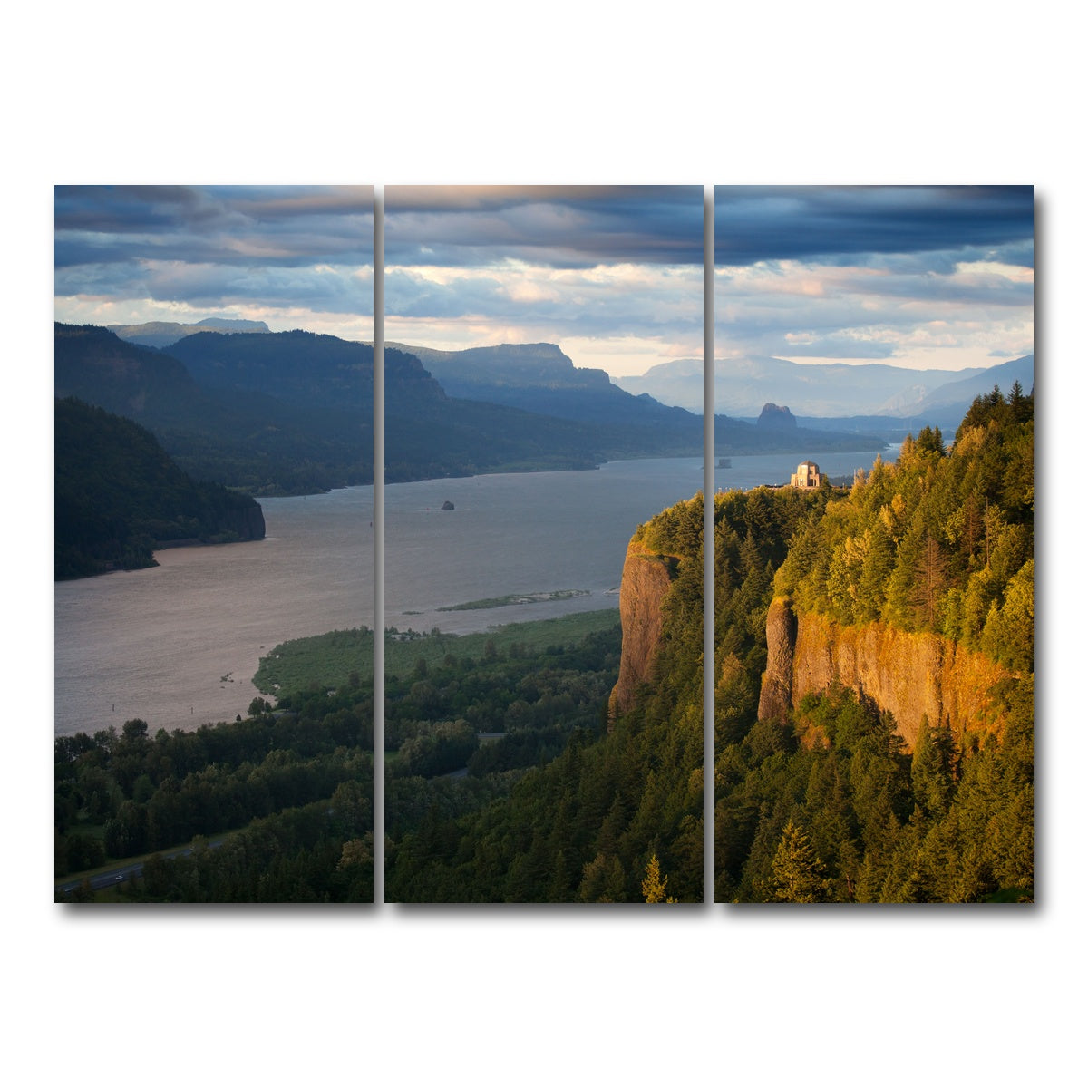 AUTO-MOCKUP WHITE | Crown Point - Columbia river Gorge | 3 Piece | Gallery Wrap Canvas | group=8x18