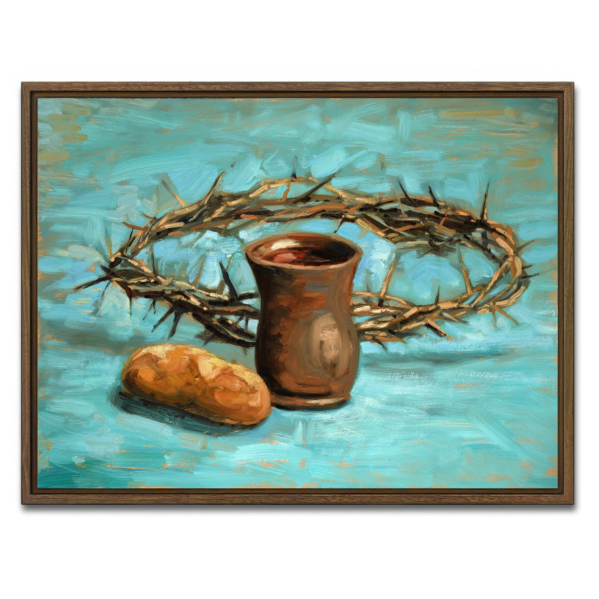 AUTO-MOCKUP WHITE | Crown of Thorns | 1 Piece | Walnut Framed Canvas | group=4x3