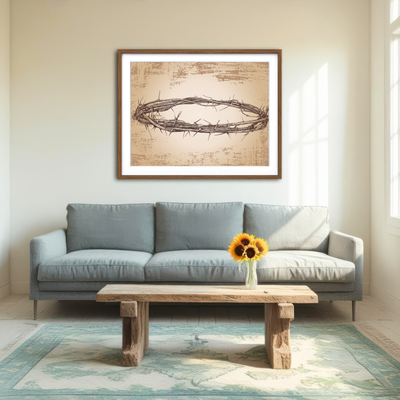 AUTO-MOCKUP ROOM | Crown of Thorns Vintage Wall Art