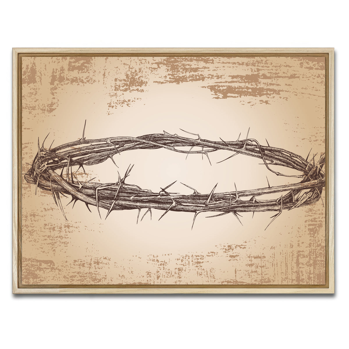 AUTO-MOCKUP WHITE | Crown of thorns vintage | 1 Piece | Natural Framed Canvas | group=4x3