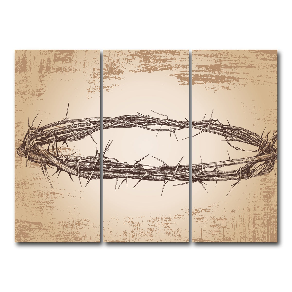 AUTO-MOCKUP WHITE | Crown of thorns vintage | 3 Piece | Gallery Wrap Canvas | group=8x18