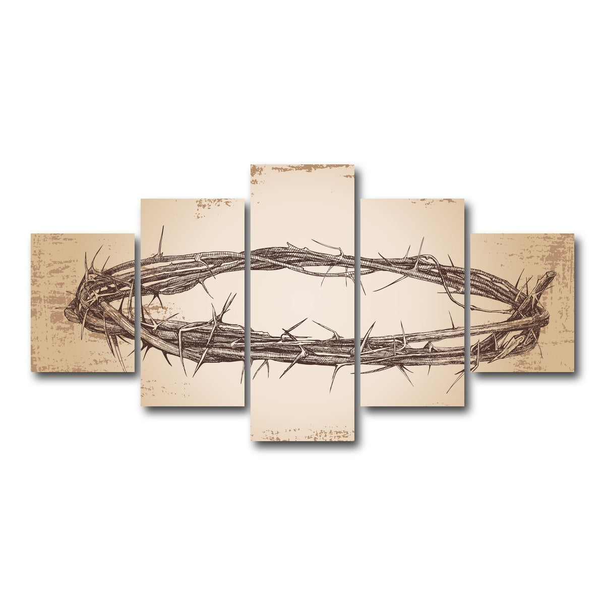 AUTO-MOCKUP WHITE | Crown of thorns vintage | 5 Piece | Gallery Wrap Canvas | group=5_short