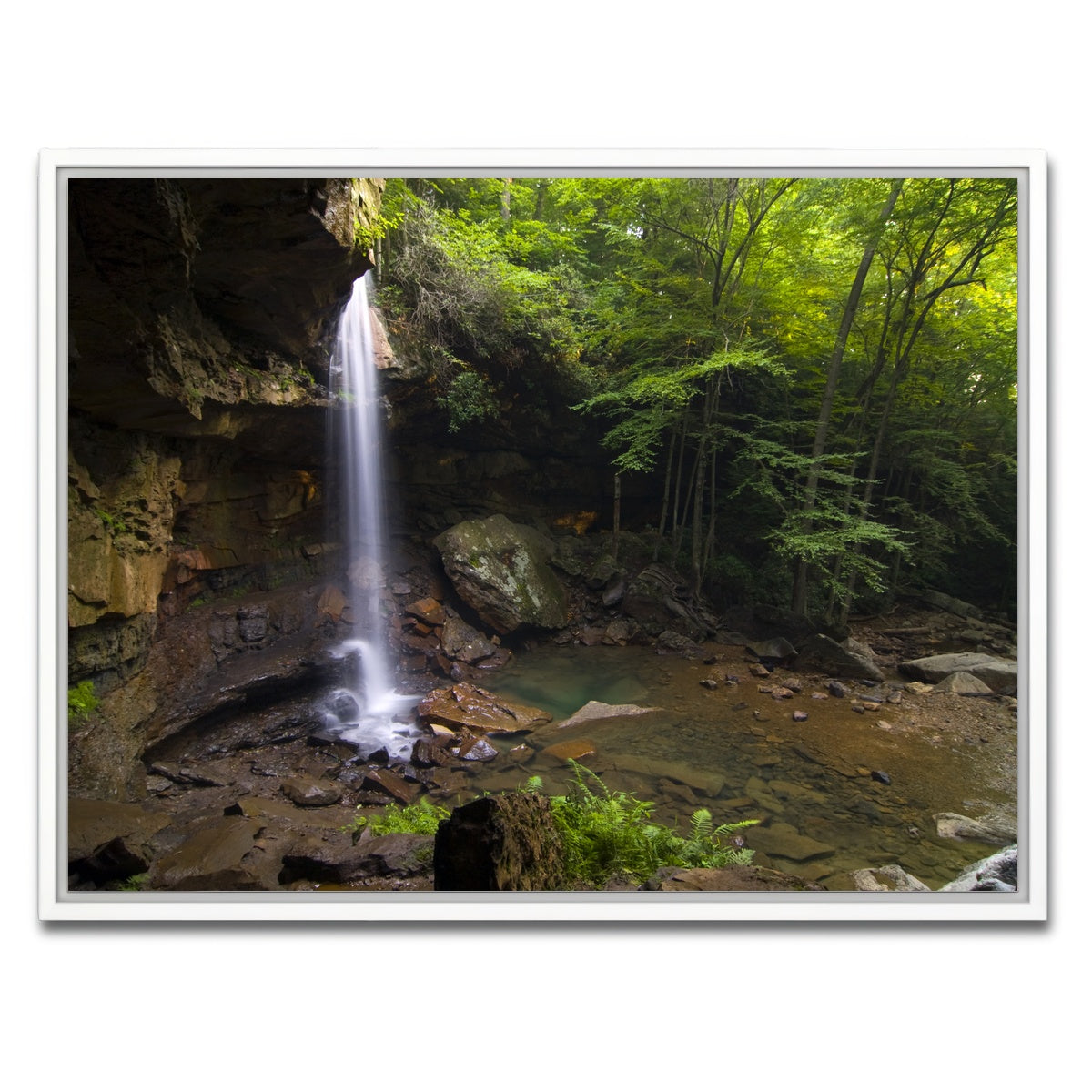 AUTO-MOCKUP WHITE | Cucumber Falls in Ohiopyle State Park | 1 Piece | White Framed Canvas | group=4x3