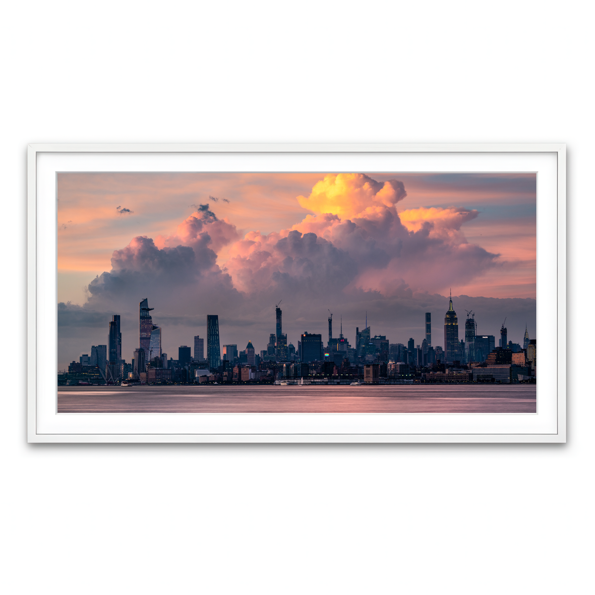 Framed Print 2x1 White