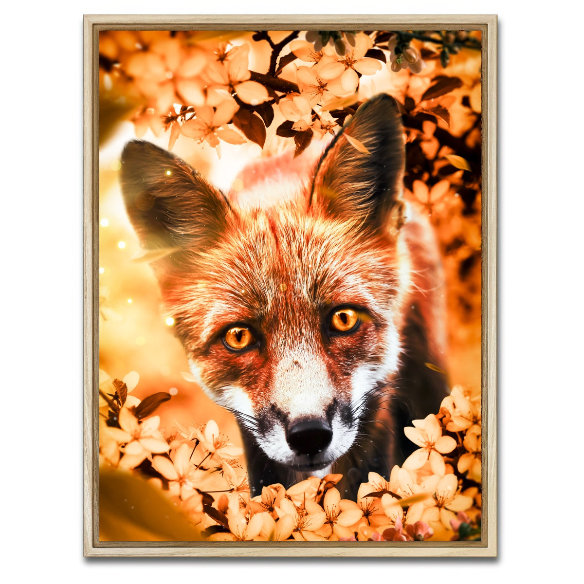 AUTO-MOCKUP WHITE | Curious fox | 1 Piece | Natural Framed Canvas | group=3x4