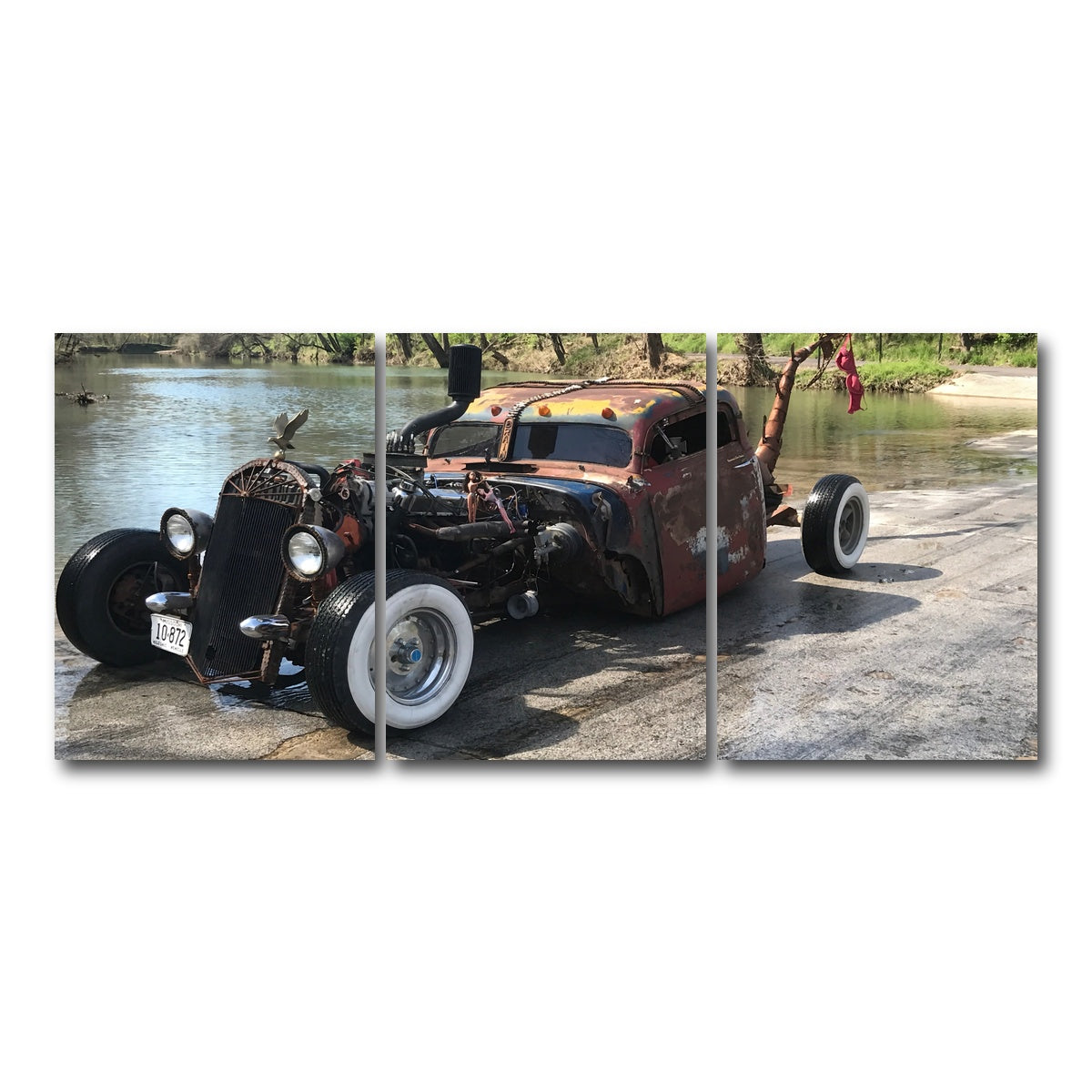 AUTO-MOCKUP WHITE | Custom Rat Rod | 3 Piece | Gallery Wrap Canvas | group=18x24
