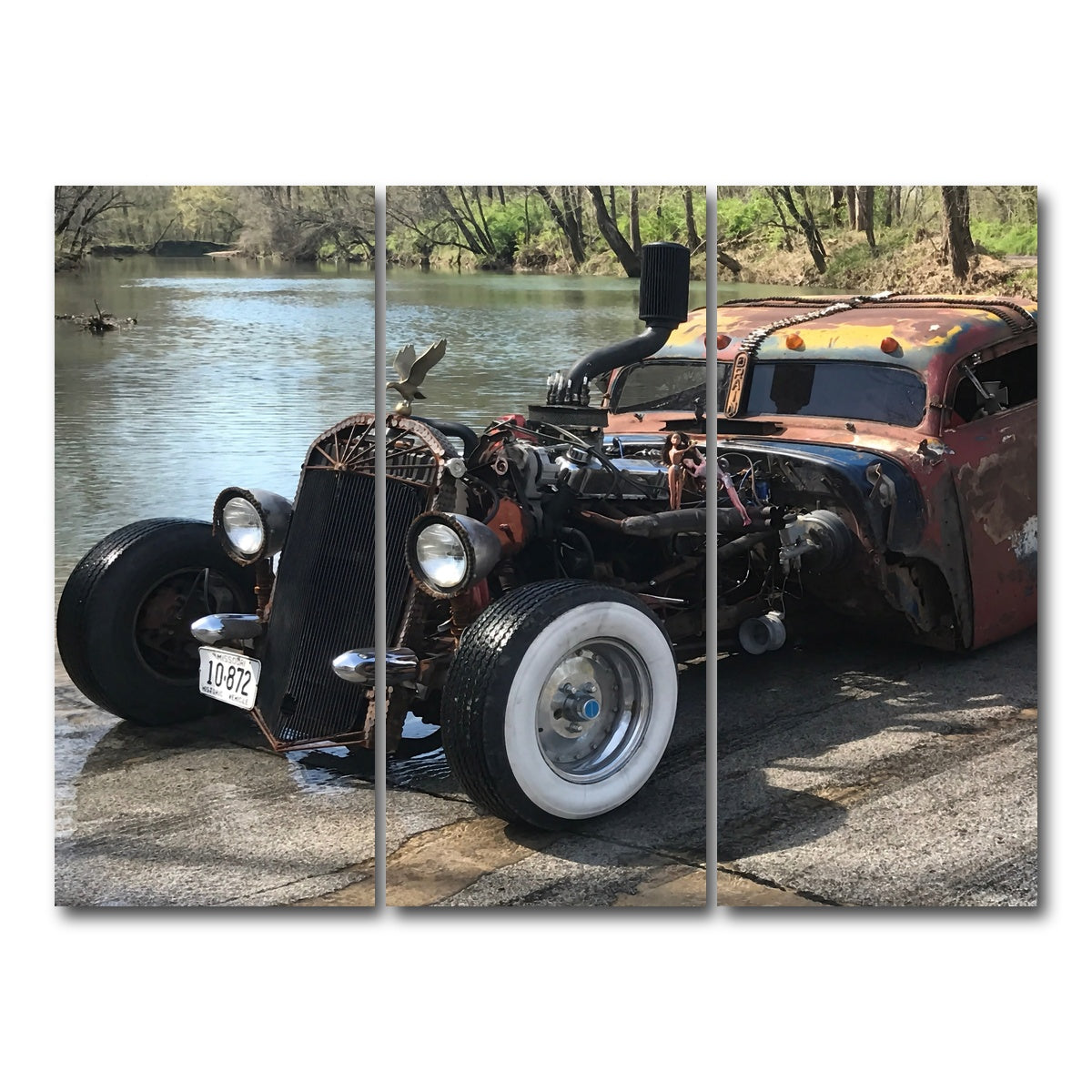 AUTO-MOCKUP WHITE | Custom Rat Rod | 3 Piece | Gallery Wrap Canvas | group=8x18
