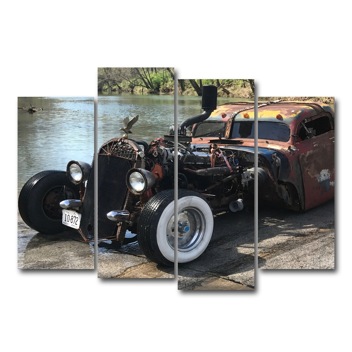AUTO-MOCKUP WHITE | Custom Rat Rod | 4 Piece | Gallery Wrap Canvas | group=4_normal