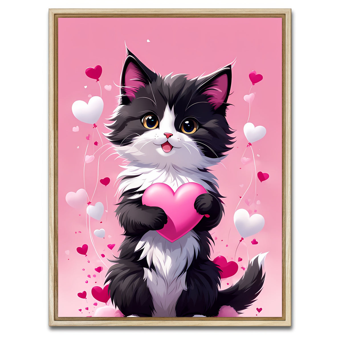 AUTO-MOCKUP WHITE | Cute Kitty | 1 Piece | Natural Framed Canvas | group=3x4