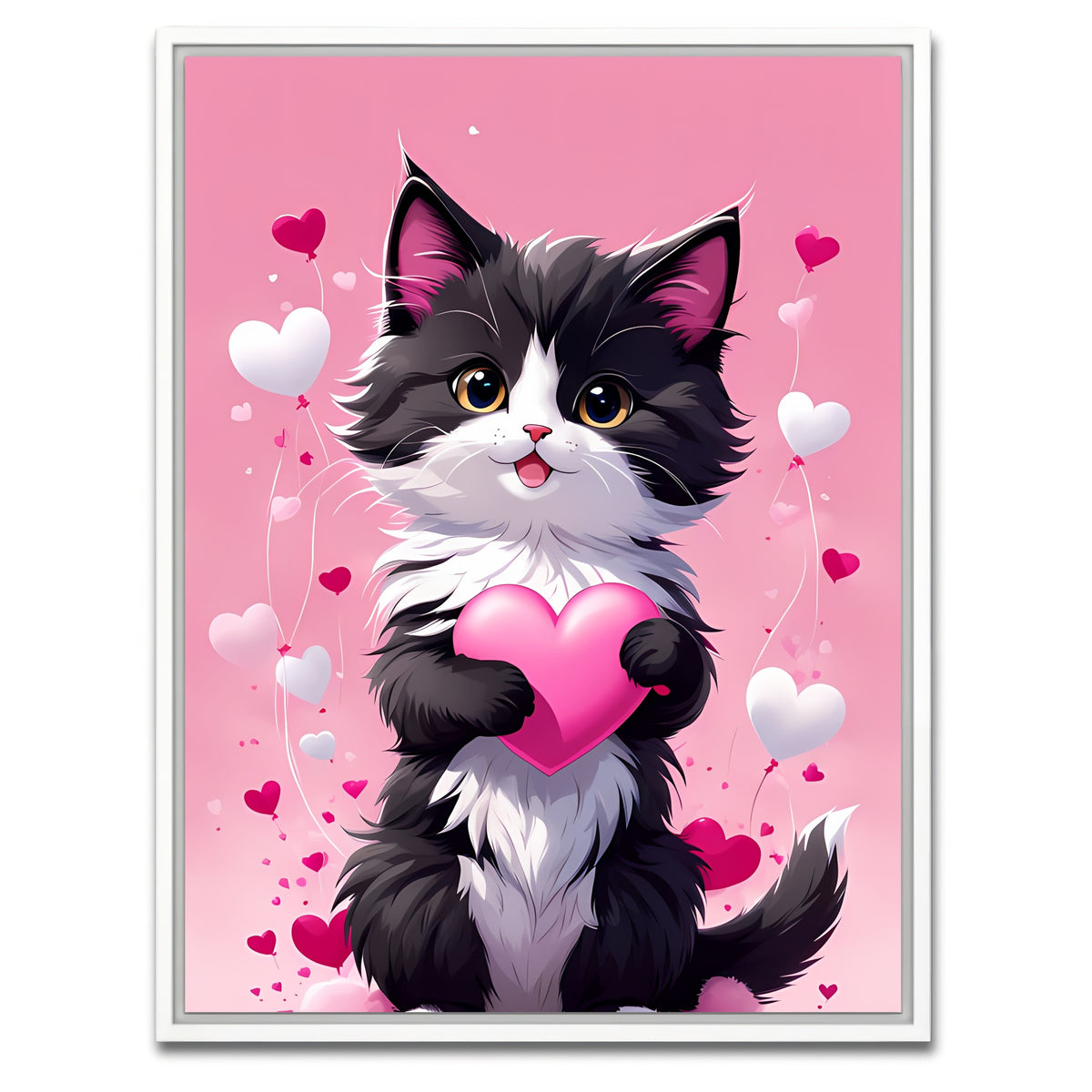 AUTO-MOCKUP WHITE | Cute Kitty | 1 Piece | White Framed Canvas | group=3x4