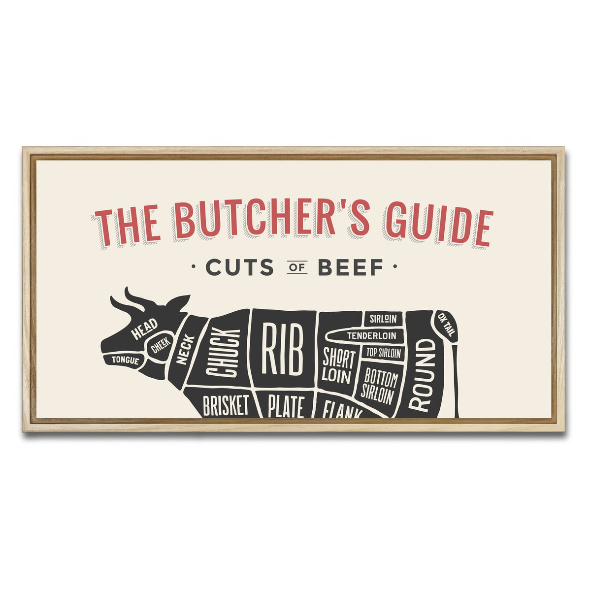 AUTO-MOCKUP WHITE | Cuts of Beef | 1 Piece | Natural Framed Canvas | group=2x1