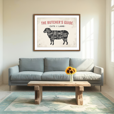 AUTO-MOCKUP ROOM | Cuts of Lamb Wall Art