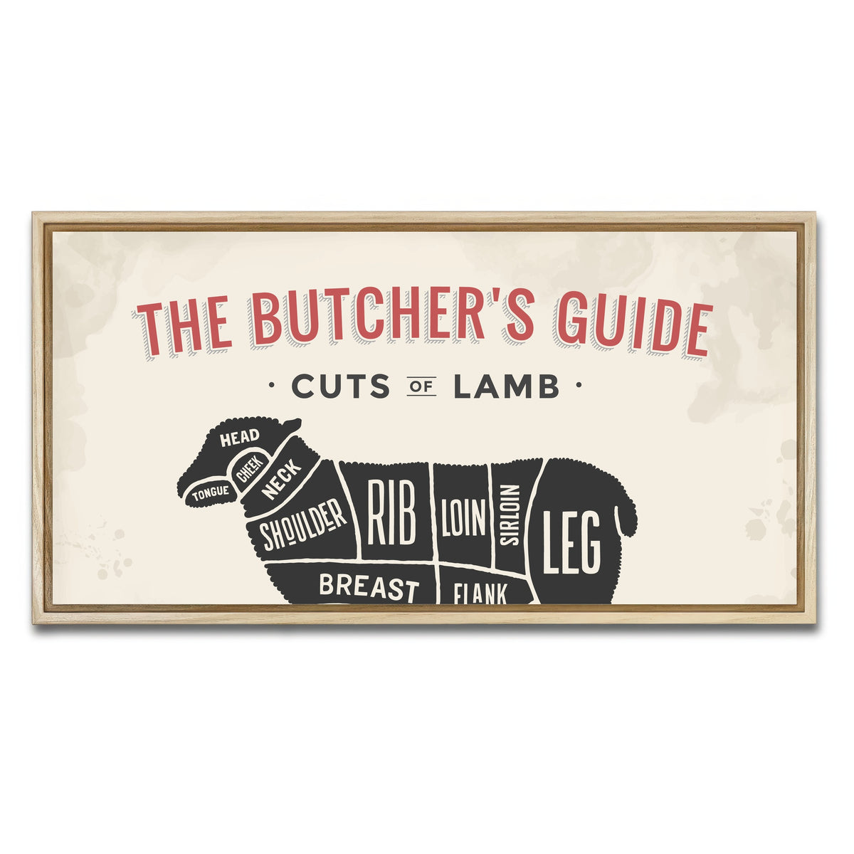 AUTO-MOCKUP WHITE | Cuts of Lamb | 1 Piece | Natural Framed Canvas | group=2x1