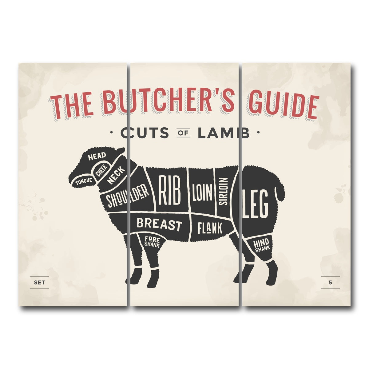 AUTO-MOCKUP WHITE | Cuts of Lamb | 3 Piece | Gallery Wrap Canvas | group=8x18