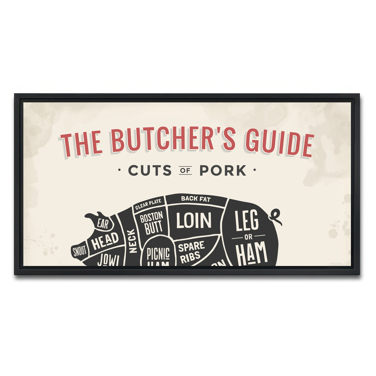 AUTO-MOCKUP WHITE | Cuts of Pork | 1 Piece | Black Framed Canvas | group=2x1