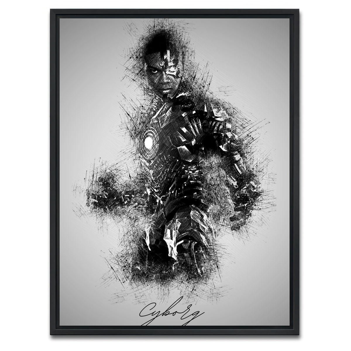 AUTO-MOCKUP WHITE | Cyborg | 1 Piece | Black Framed Canvas | group=3x4