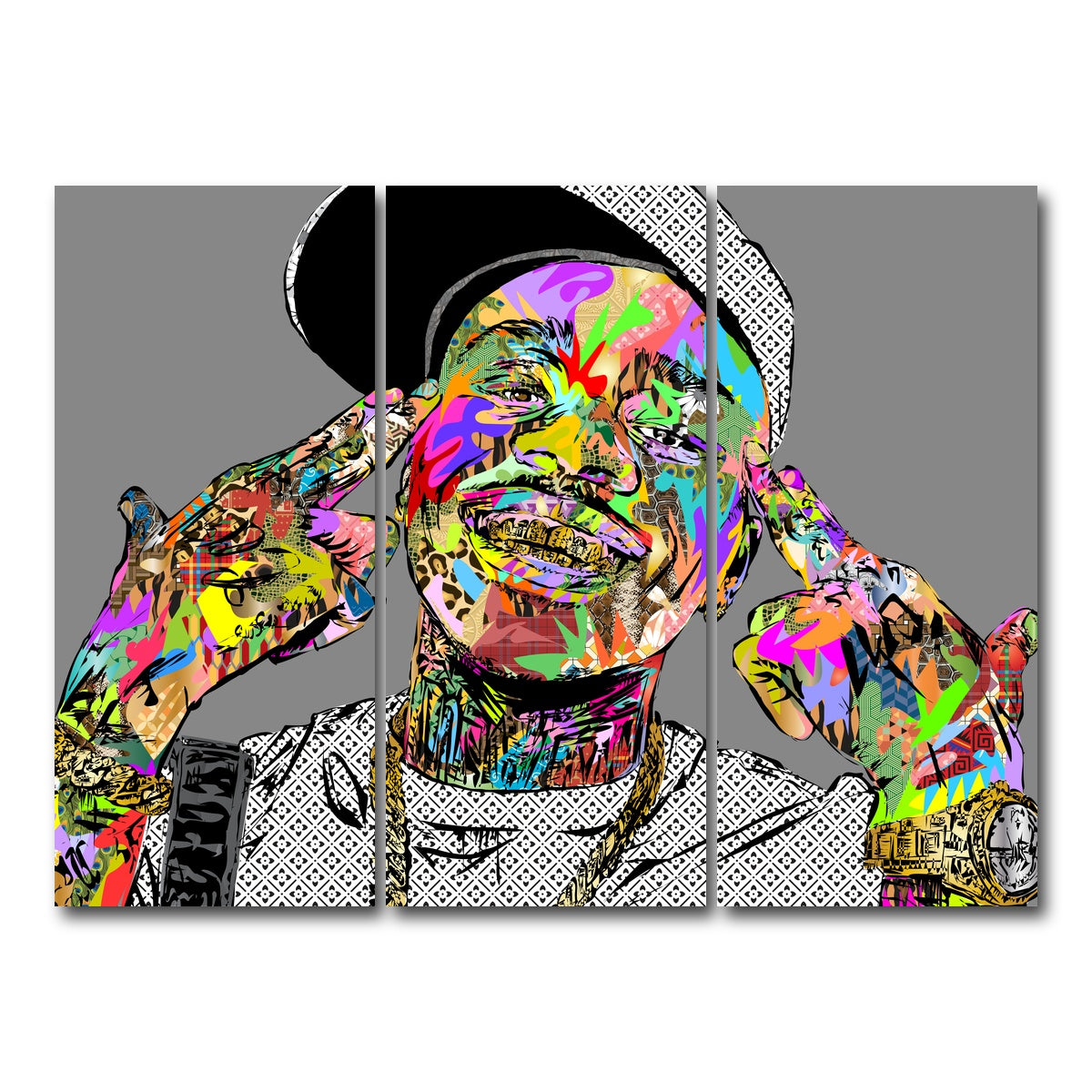 AUTO-MOCKUP WHITE | DABABY | 3 Piece | Gallery Wrap Canvas | group=8x18