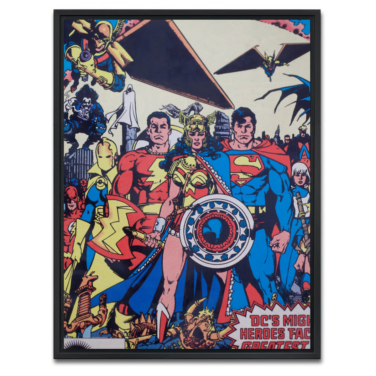 AUTO-MOCKUP WHITE | DC superhero comic | 1 Piece | Black Framed Canvas | group=3x4