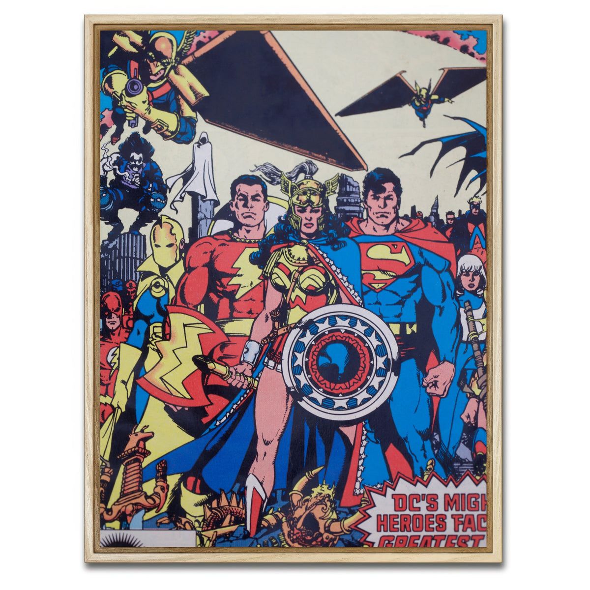AUTO-MOCKUP WHITE | DC superhero comic | 1 Piece | Natural Framed Canvas | group=3x4