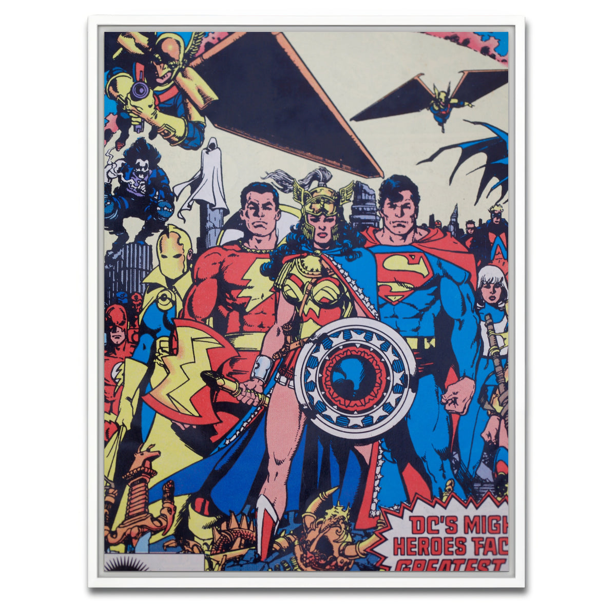 AUTO-MOCKUP WHITE | DC superhero comic | 1 Piece | White Framed Canvas | group=3x4