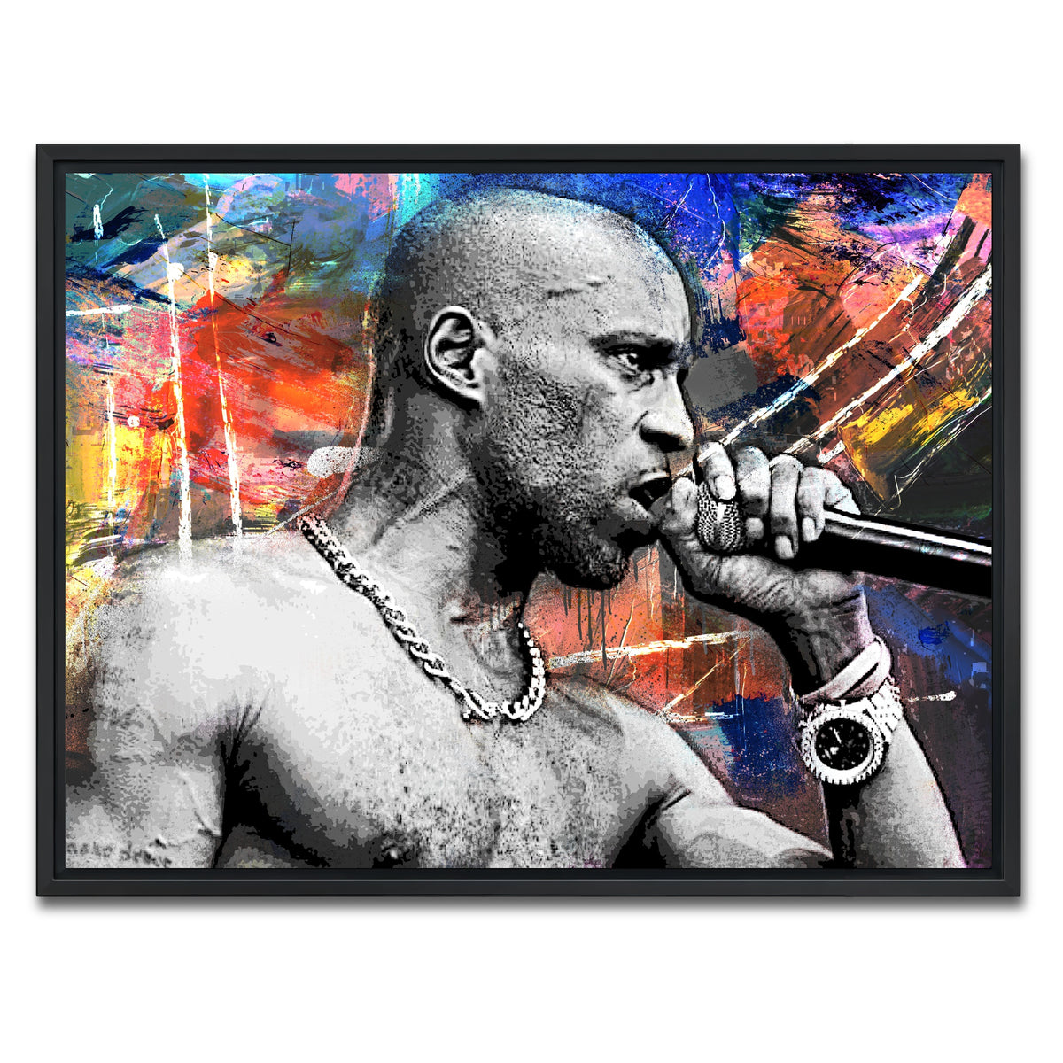 AUTO-MOCKUP WHITE | DMX Abstract | 1 Piece | Black Framed Canvas | group=4x3