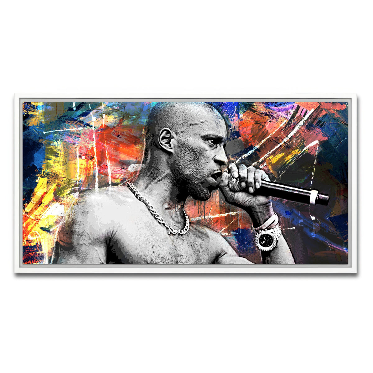 AUTO-MOCKUP WHITE | DMX Abstract | 1 Piece | White Framed Canvas | group=2x1