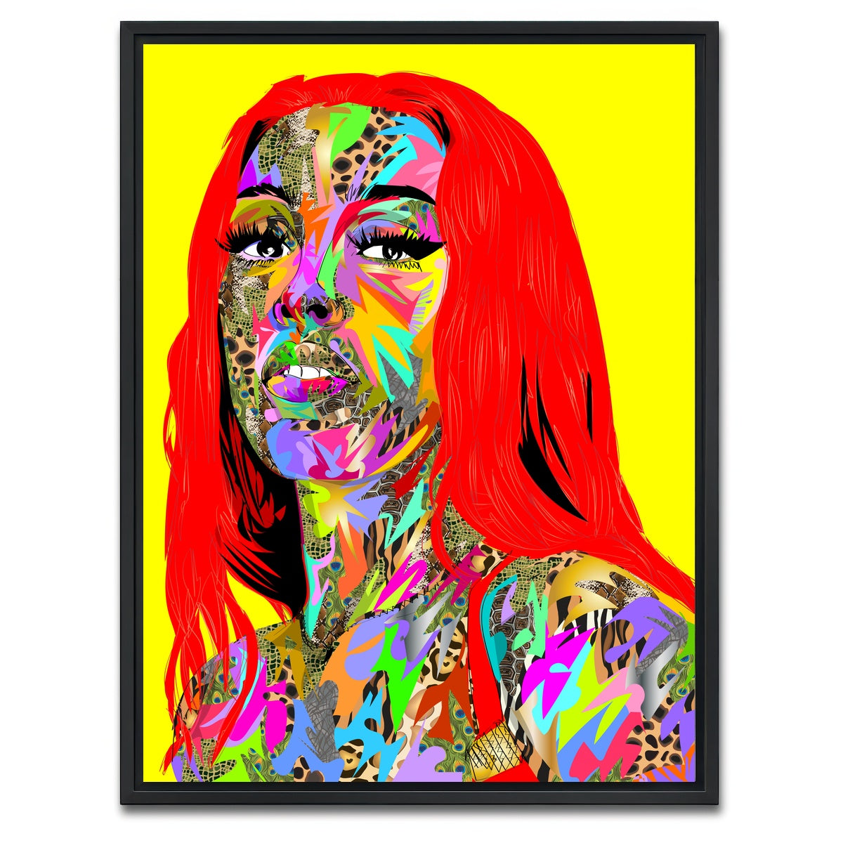 AUTO-MOCKUP WHITE | DOJ CAT | 1 Piece | Black Framed Canvas | group=3x4