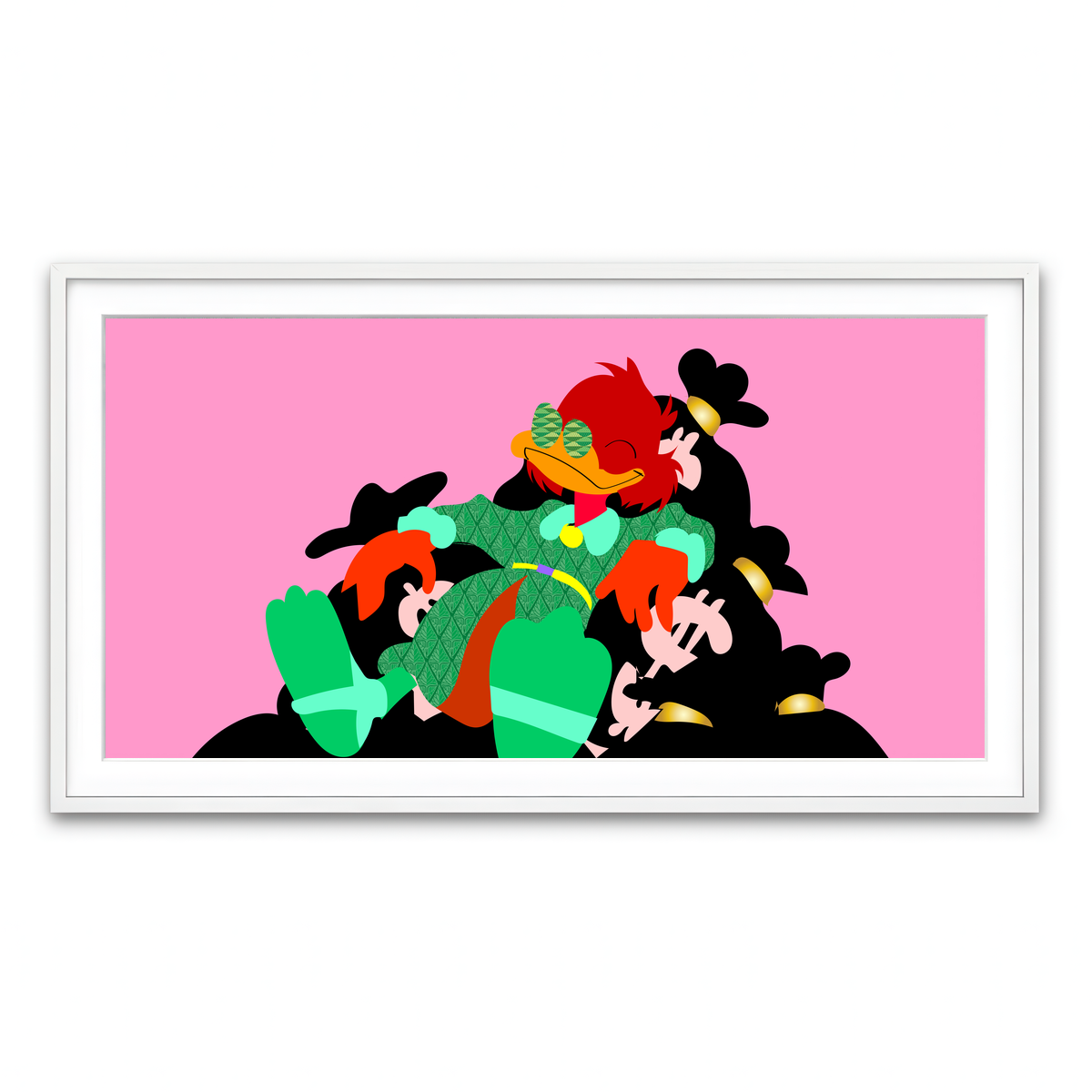 Framed Print 2x1 White