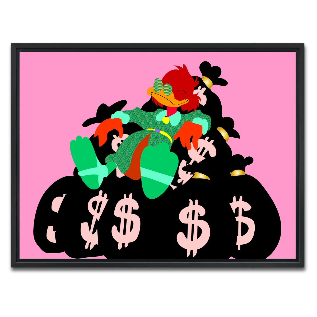 AUTO-MOCKUP WHITE | DONALD MONEY PILE | 1 Piece | Black Framed Canvas | group=4x3