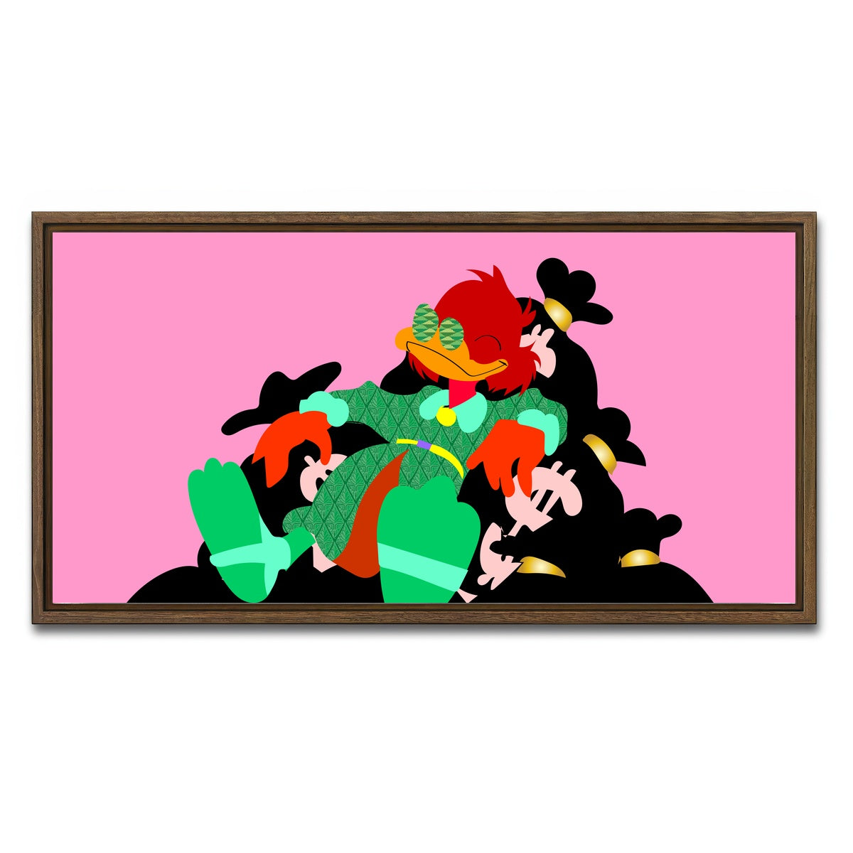 AUTO-MOCKUP WHITE | DONALD MONEY PILE | 1 Piece | Walnut Framed Canvas | group=2x1