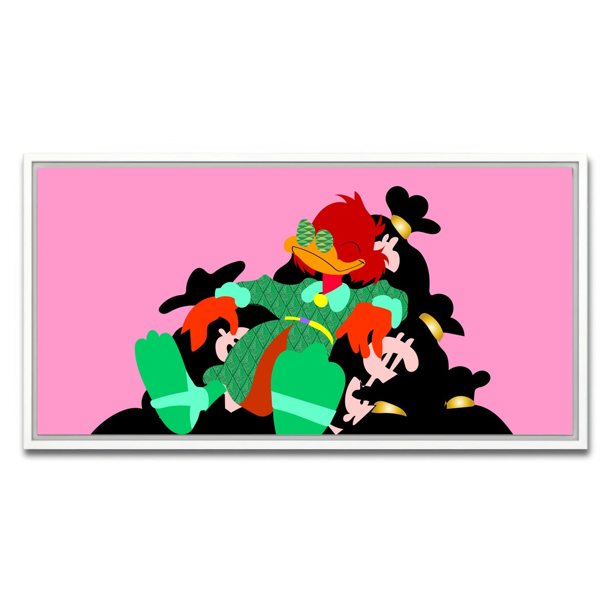 AUTO-MOCKUP WHITE | DONALD MONEY PILE | 1 Piece | White Framed Canvas | group=2x1