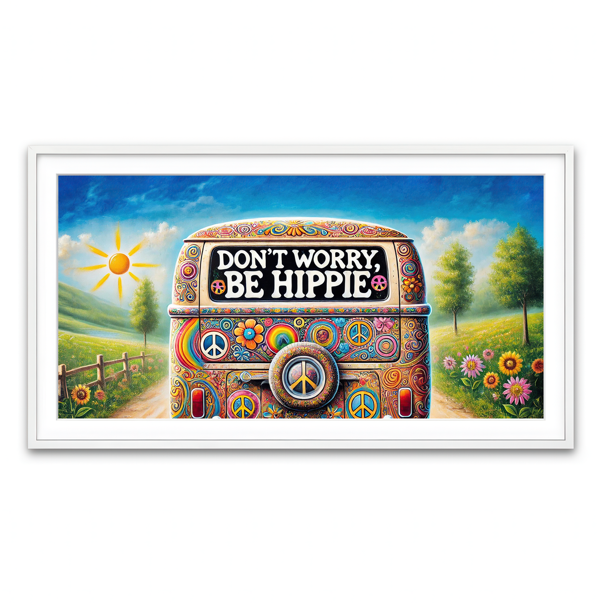 Framed Print 2x1 White