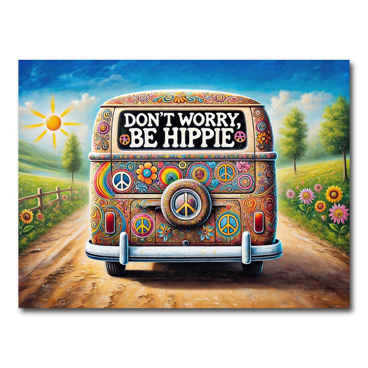AUTO-MOCKUP WHITE | DON'T WORRY, BE HIPPIE Hippie Van | 1 Piece | Gallery Wrap Canvas | group=4x3