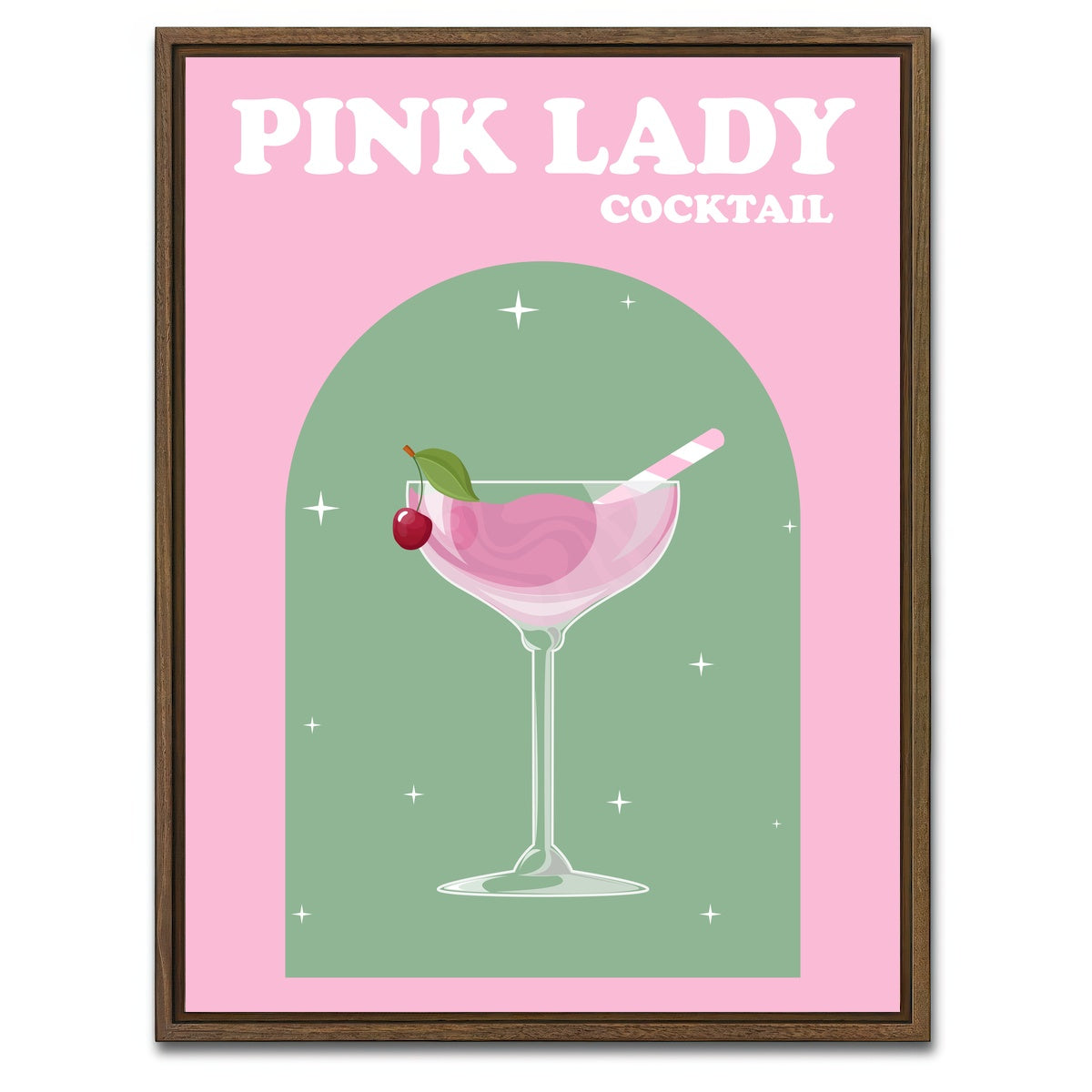 AUTO-MOCKUP WHITE | DRINK PINK LADY | 1 Piece | Walnut Framed Canvas | group=3x4