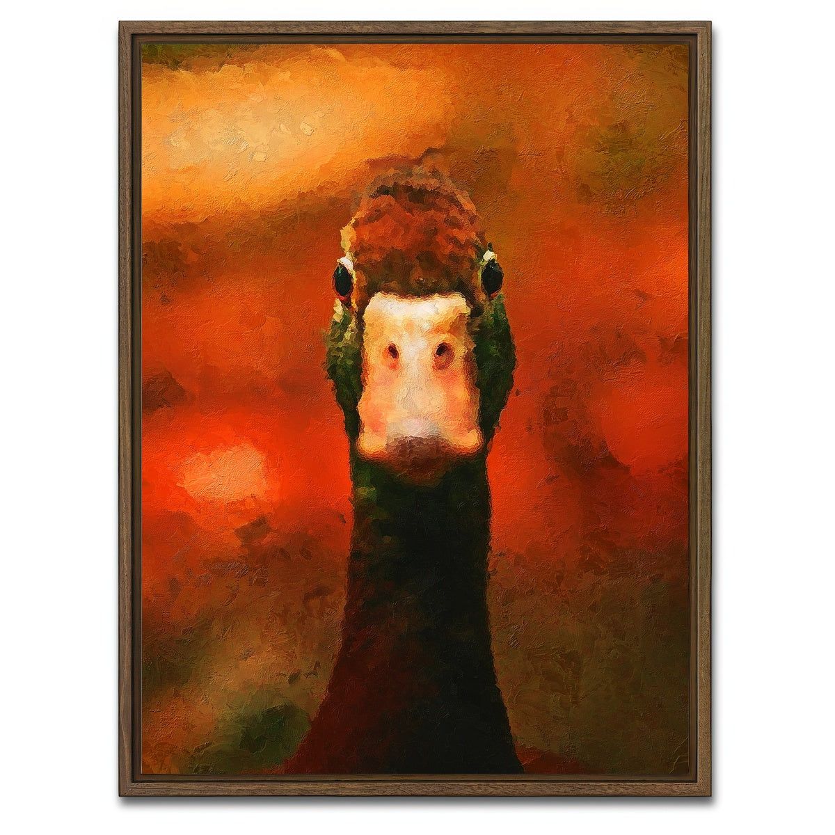 AUTO-MOCKUP WHITE | DUCK painting | 1 Piece | Walnut Framed Canvas | group=3x4