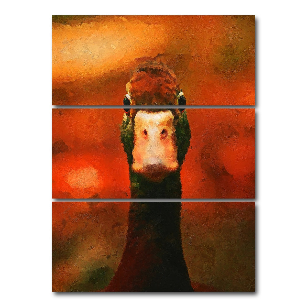 AUTO-MOCKUP WHITE | DUCK painting | 3 Piece | Gallery Wrap Canvas | group=8x18_stacked