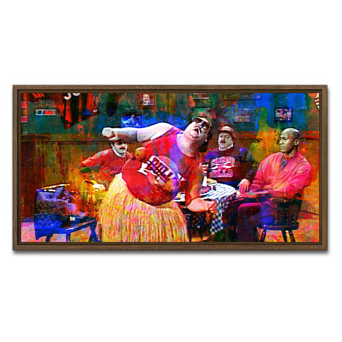 AUTO-MOCKUP WHITE | Da Bulls Da Bulls Da Bulls | 1 Piece | Walnut Framed Canvas | group=2x1