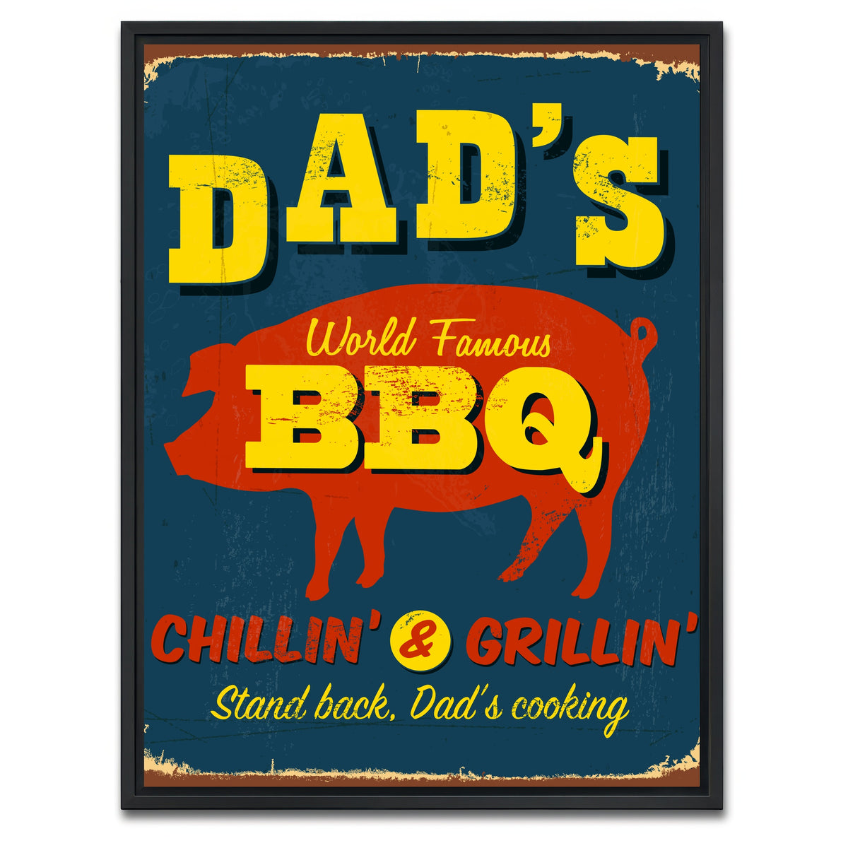 AUTO-MOCKUP WHITE | Dad's BBQ | 1 Piece | Black Framed Canvas | group=3x4