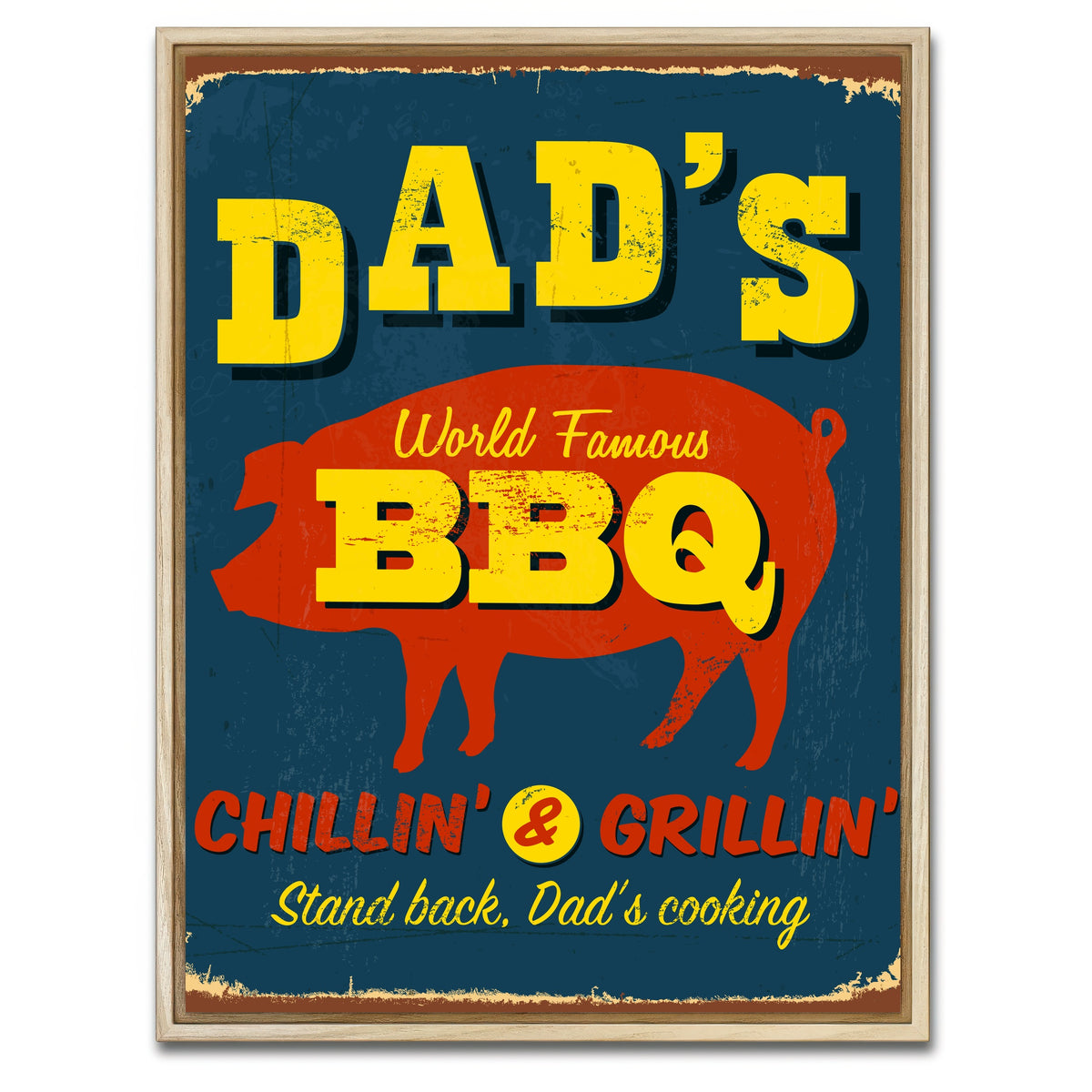 AUTO-MOCKUP WHITE | Dad's BBQ | 1 Piece | Natural Framed Canvas | group=3x4