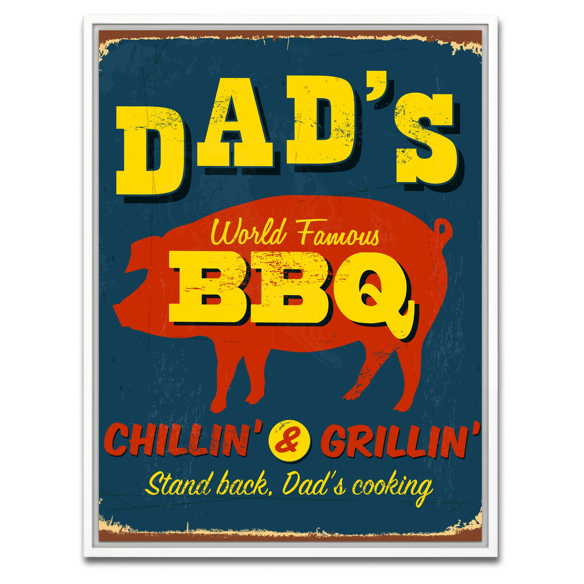 AUTO-MOCKUP WHITE | Dad's BBQ | 1 Piece | White Framed Canvas | group=3x4