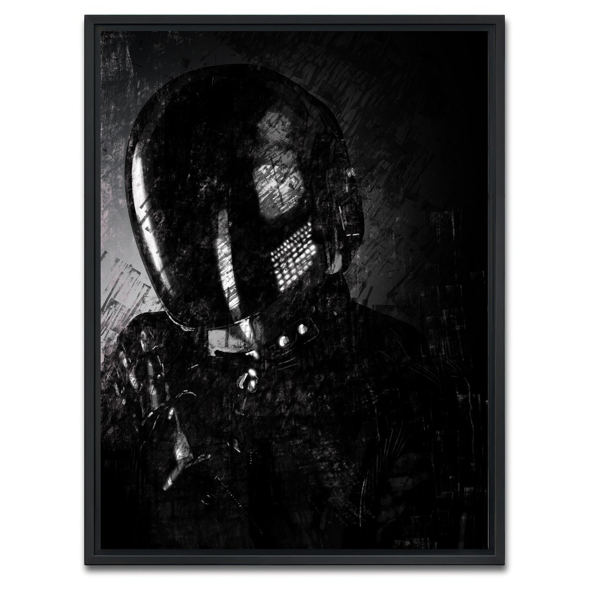 AUTO-MOCKUP WHITE | Daft Punk Guy | 1 Piece | Black Framed Canvas | group=3x4