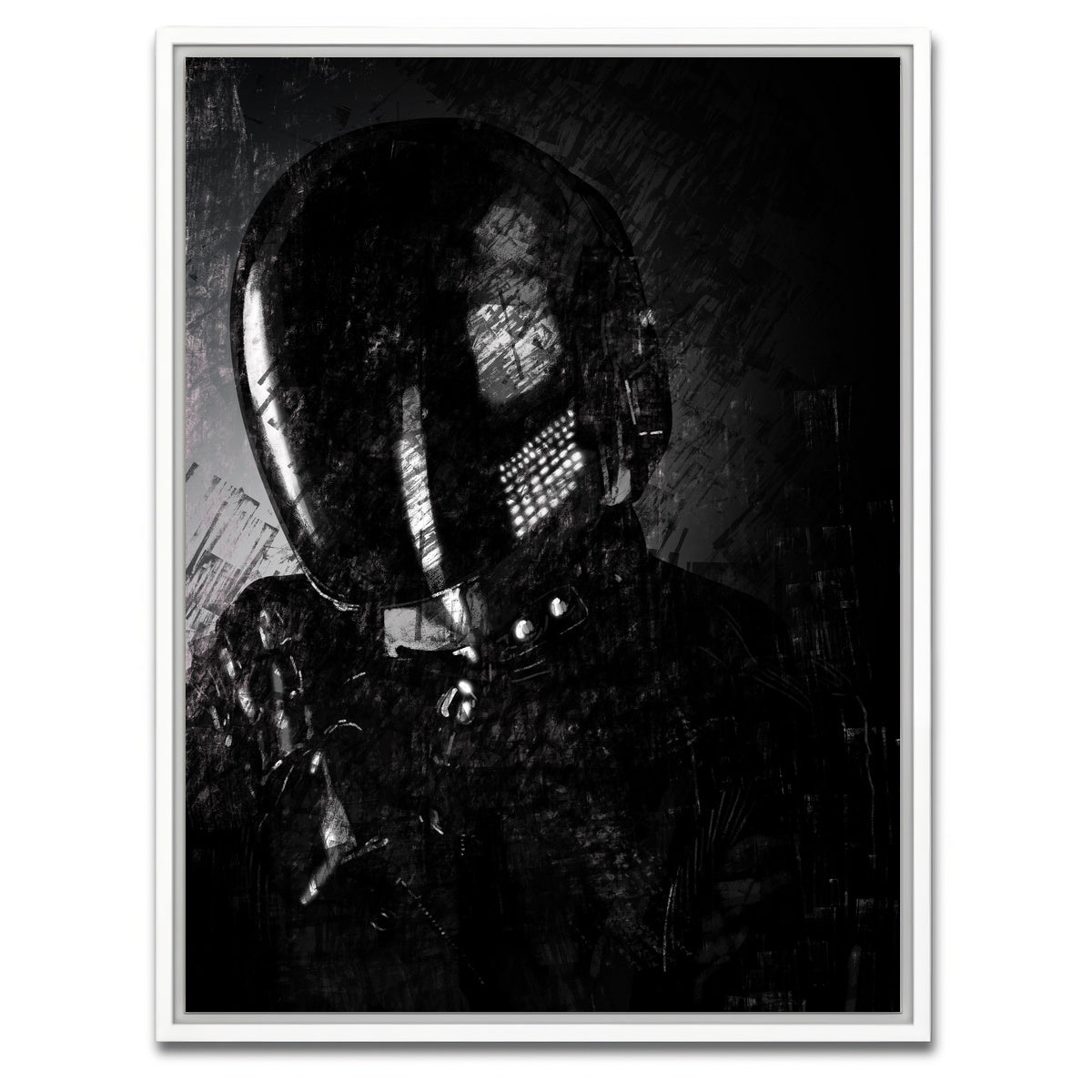 AUTO-MOCKUP WHITE | Daft Punk Guy | 1 Piece | White Framed Canvas | group=3x4