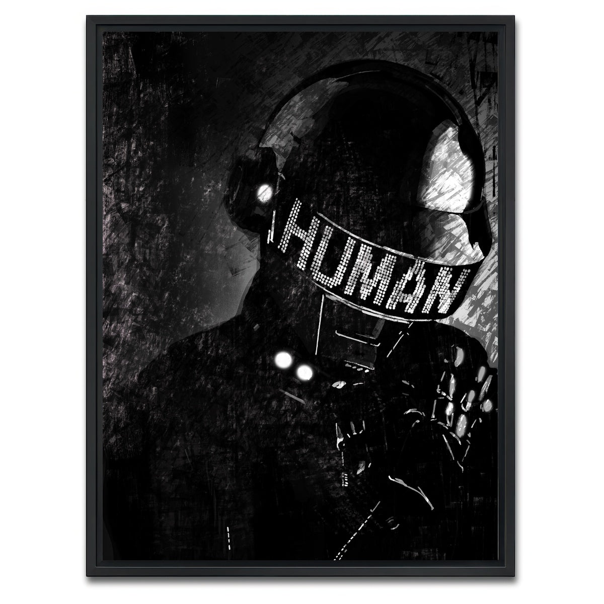 AUTO-MOCKUP WHITE | Daft Punk Thomas | 1 Piece | Black Framed Canvas | group=3x4